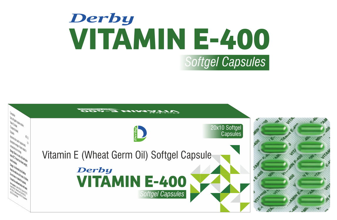 VITAMIN-E 400 capsule pack — Derby Lifescience